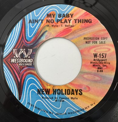 Lot 228 - NEW HOLIDAYS - MY BABY AIN'T NO PLAY THING 7" (PROMO - WESTBOUND RECORDS W-157)