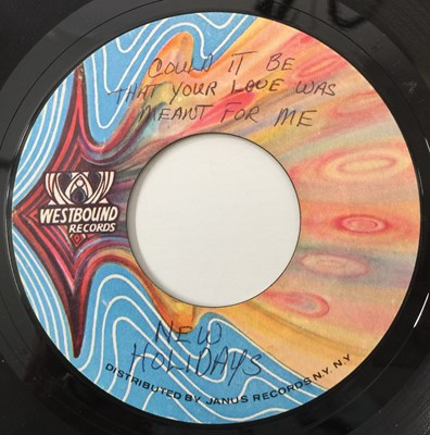 Lot 228 - NEW HOLIDAYS - MY BABY AIN'T NO PLAY THING 7" (PROMO - WESTBOUND RECORDS W-157)