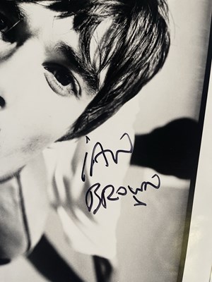 Lot 421 - THE STONE ROSES - SIGNED IAN BROWN PHOTOGRAPH.