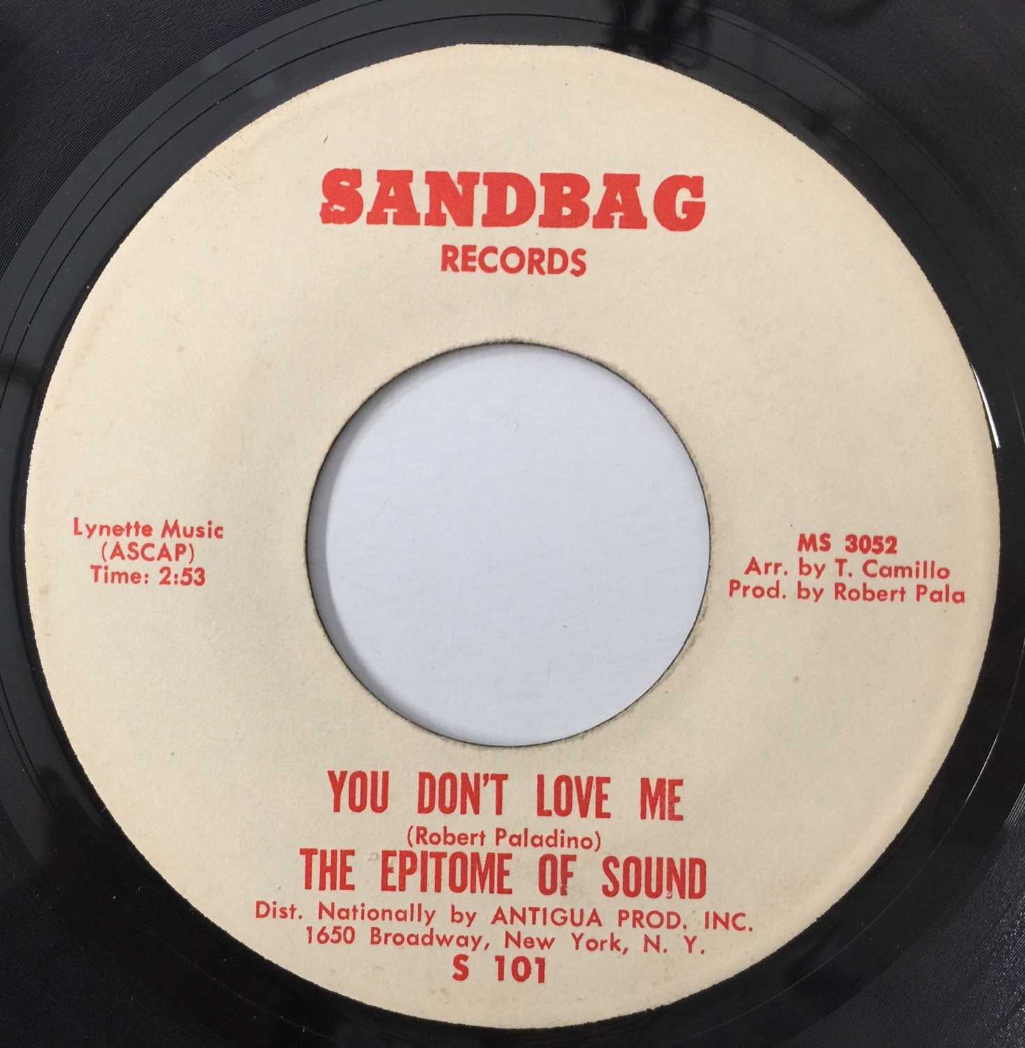 Lot 33 - THE EPITOME OF SOUND - YOU DON'T LOVE ME 7" (US STOCK - SANDBAG - S101)