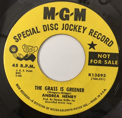 Lot 44 - ANDREA HENRY - THE GRASS IS GREENER/ I NEED YOU LIKE A BABY 7" (US PROMO - MGM - K13893)