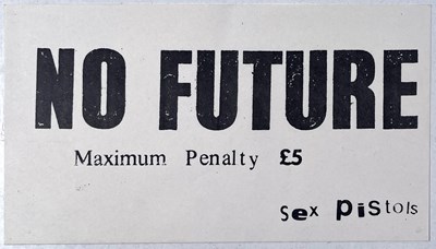 Lot 102 - THE SEX PISTOLS - NO FUTURE ORIGINAL STICKER - 1977.