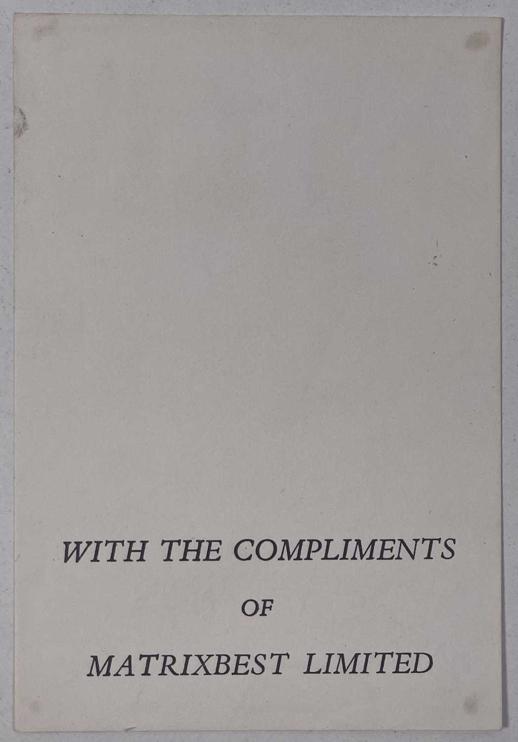 Lot 104 - THE SEX PISTOLS-  AN ORIGNAL GLITTERBEST COMPLIMENTS CARD.