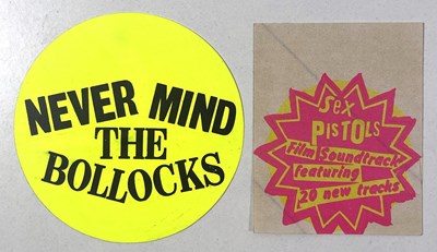 Lot 115 - THE SEX PISTOLS - ORIGINAL HOLIDAYS IN THE SUN / NMTB PROMOTIONAL STICKERS.