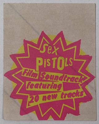 Lot 115 - THE SEX PISTOLS - ORIGINAL HOLIDAYS IN THE SUN / NMTB PROMOTIONAL STICKERS.
