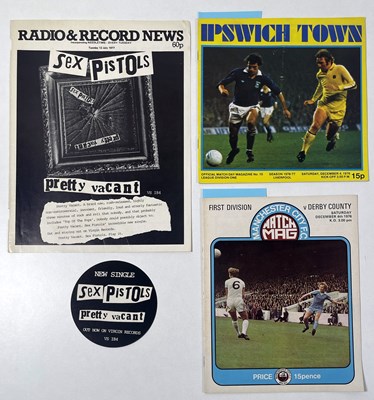 Lot 121 - THE SEX PISTOLS - ORIGINAL PRETTY VACANT ADVERTISING INC FOOTBALL PROGRAMMES.