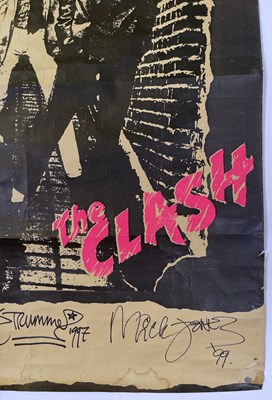 Lot 52 - THE CLASH - ORIGINAL DEBUT LP PROMOTIONAL POSTER - FULLY SIGNED.