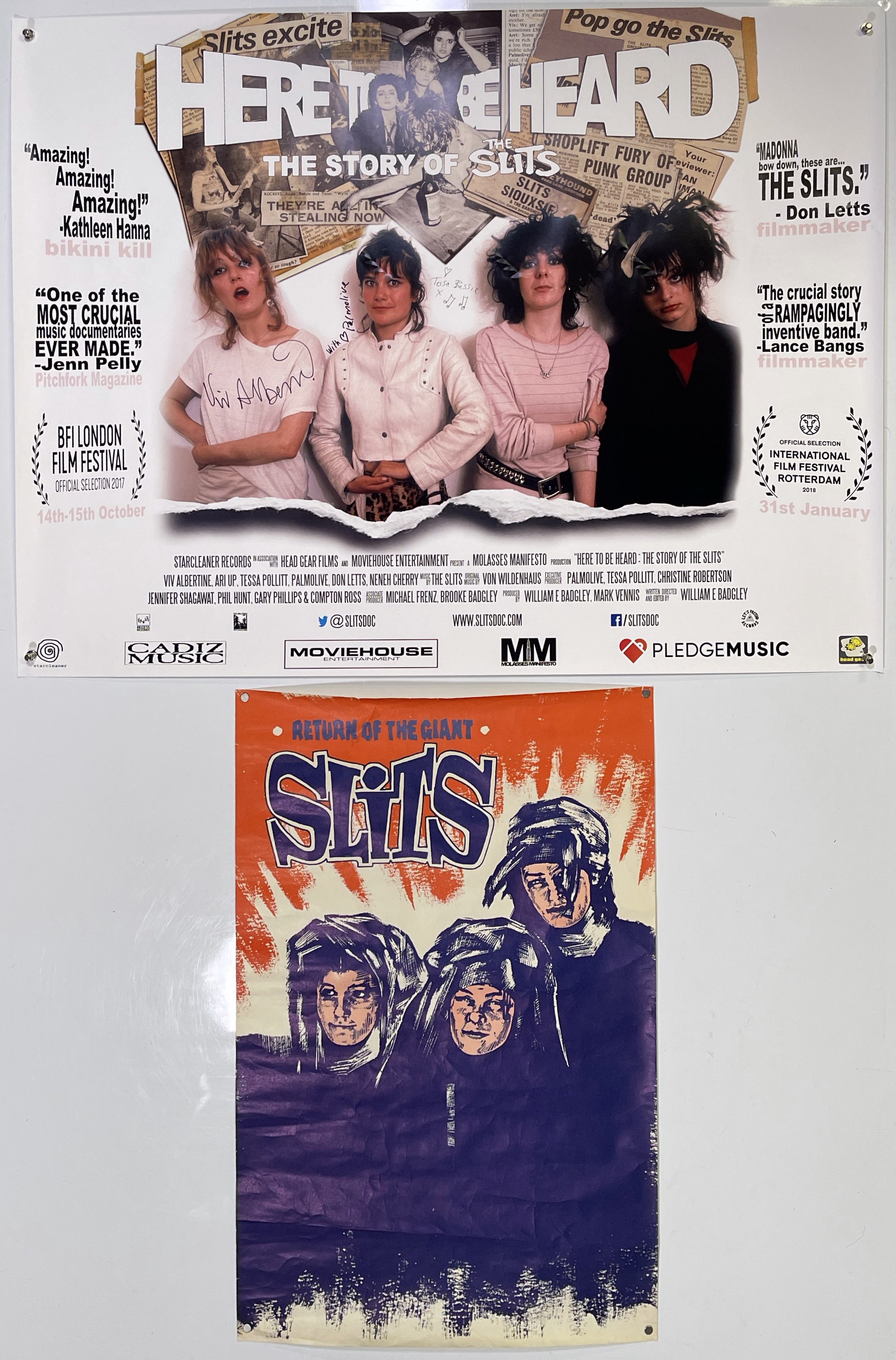 Lot 53 - THE SLITS - ORIGINAL PROMO POSTER / SIGNED UK
