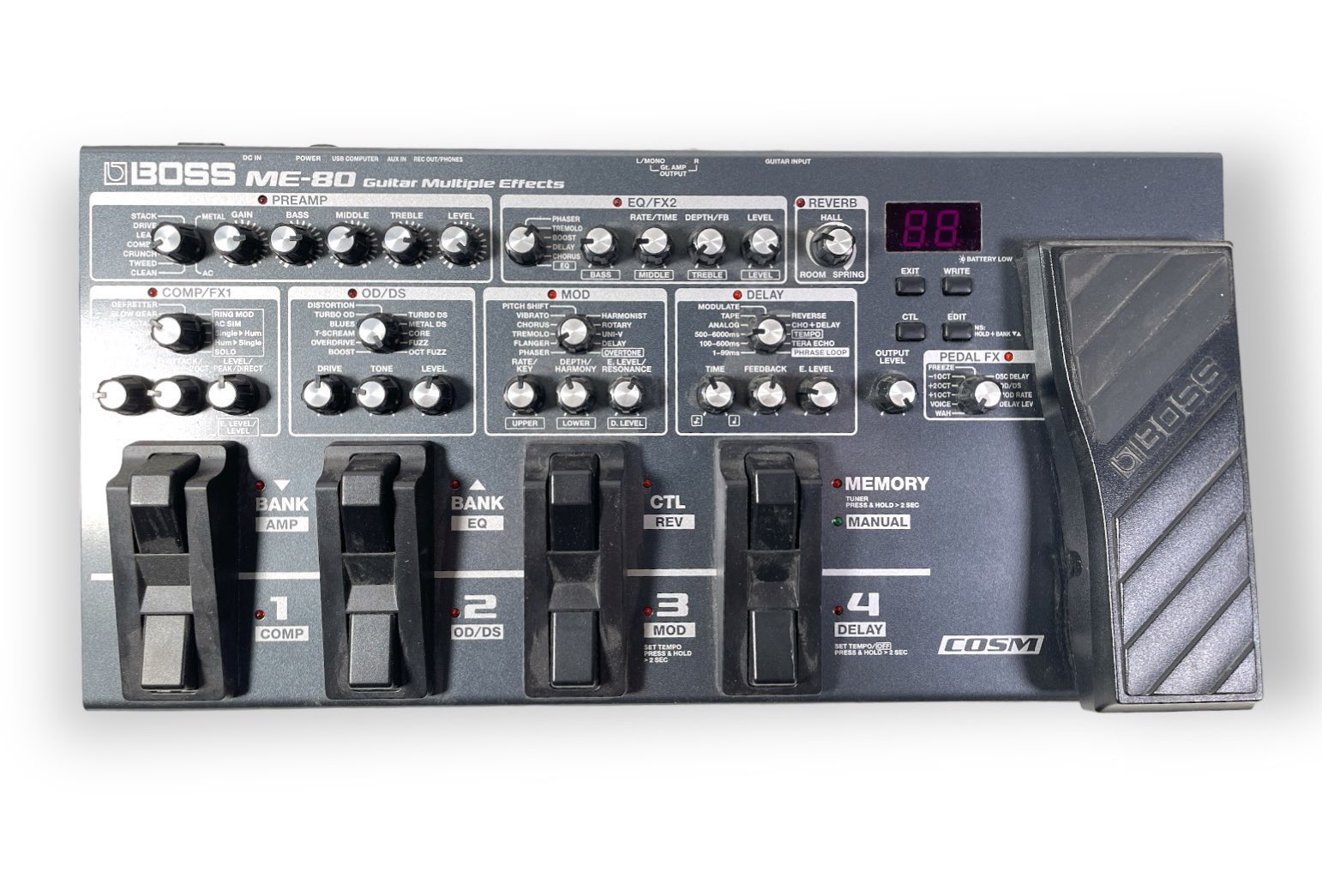 Lot 3 BOSS ME80 MULTIEFFECTS PEDAL.