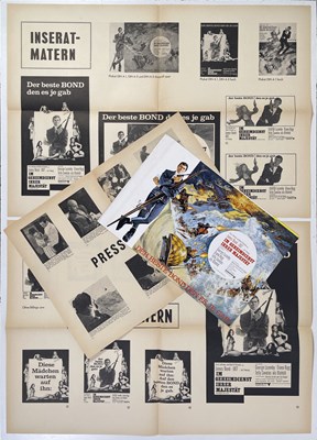 Lot 154 - JAMES BOND - ON HER MAJESTY'S SECRET SERVICE (1969) - GERMAN PRESS BOOK / ADVERTISING MATERIALS SHEET.