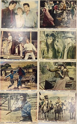 Lot 89 - ELVIS FLAMING STAR LOBBYCARDS AND LARGE POSTER