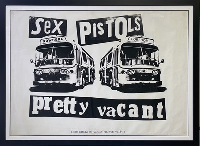 Lot 129 - SEX PISTOLS ORIGINAL PRETTY VACANT TWO BUSES POSTER.