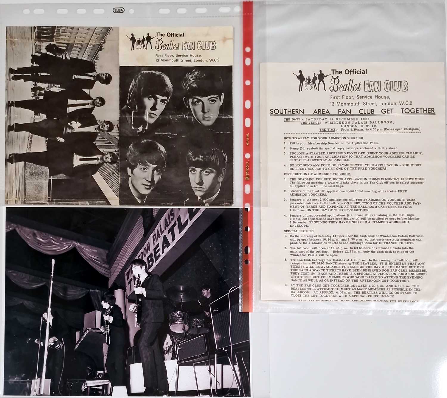 Lot 135 - THE BEATLES - ORIGINAL FAN CLUB NEWSLETTERS INC BEATLES SHOW FAN CLUB PROGRAMME.