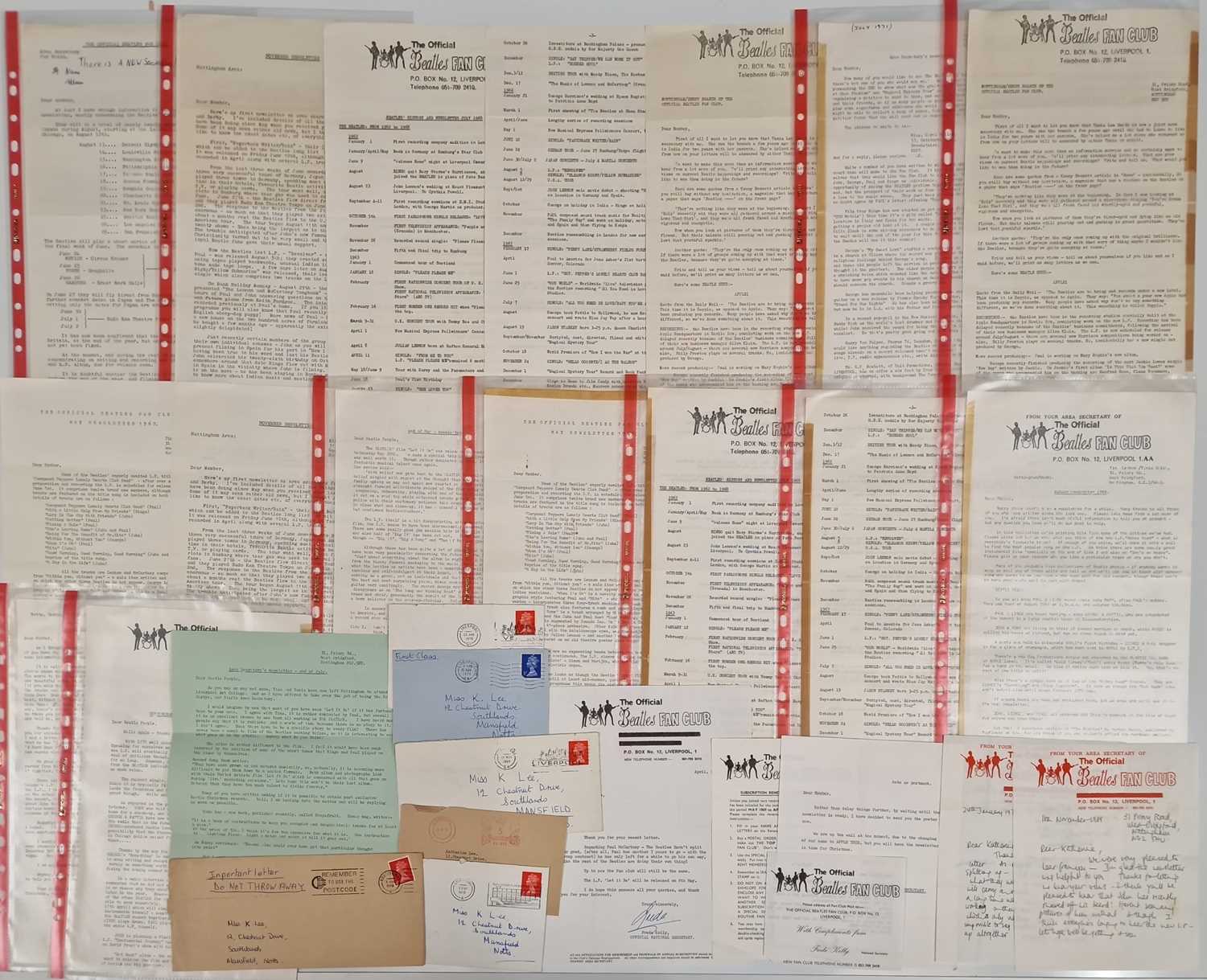 Lot 163 - THE BEATLES - ORIGINAL FAN CLUB NEWSLETTERS