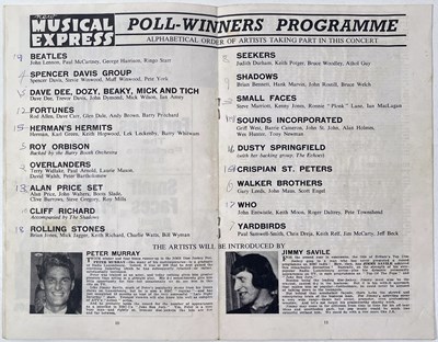 Lot 269 - THE BEATLES  - 1966 NME POLL WINNERS CONCERT PROGRAMME.