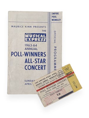 Lot 273 - THE BEATLES - POLL STARS WINNERS CONCERT PROGRAMME AND TICKET.