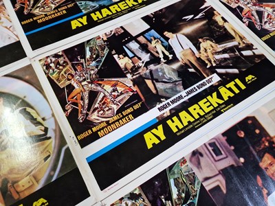 Lot 234 - JAMES BOND - MOONRAKER (1979)  FULL SET OF EIGHT TURKISH LOBBY CARDS.