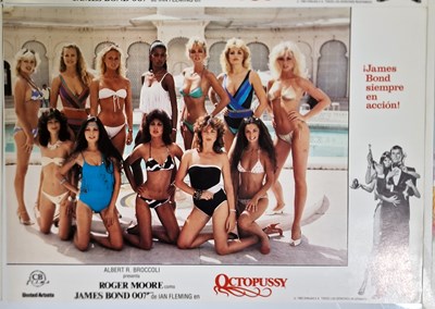 Lot 267 - JAMES BOND - OCTOPUSSY (1983) - FULL SET OF SPANISH LOBBY CARDS.
