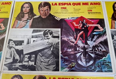 Lot 221 - JAMES BOND - THE SPY WHO LOVED ME (1977) - FULL SET OF MEXICAN LOBBY CARDS.