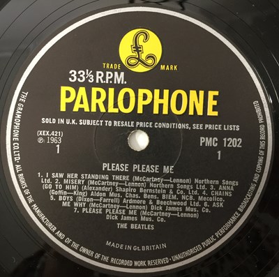 Lot 10 - THE BEATLES - PLEASE PLEASE ME LP (UK PARLOPHONE - 1N/ 2N - PMC 1202)
