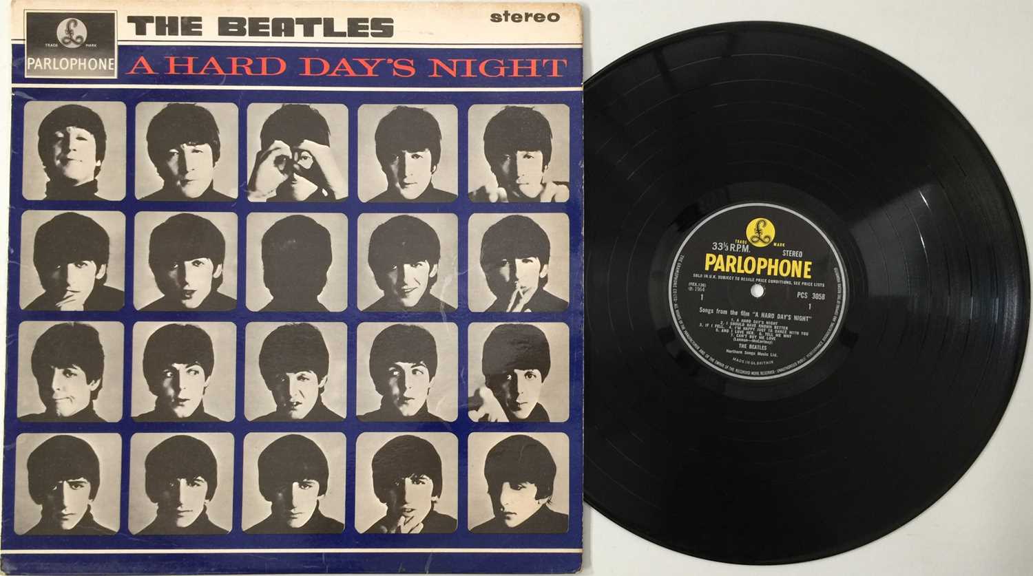 Lot 16 - THE BEATLES - A HARD DAY'S NIGHT LP (UK STEREO - PARLOPHONE - PCS 3058)