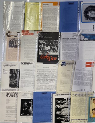 Lot 47 - ROCK AND POP PROMO EPHEMERA INC PRESS RELEASES / HANDBILLS AND MORE.