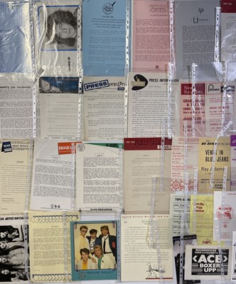 Lot 47 - ROCK AND POP PROMO EPHEMERA INC PRESS RELEASES / HANDBILLS AND MORE.