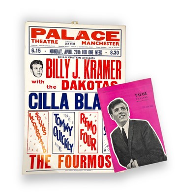 Lot 177 - BILLY J KRAMER - AN ORIGINAL 1964 MANCHESTER CONCERT POSTER AND PROGRAMME.