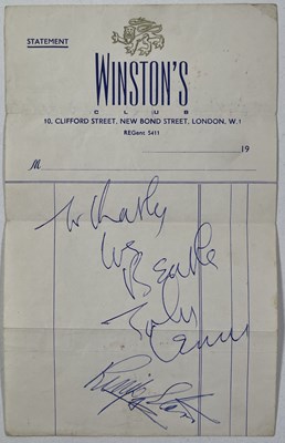 Lot 322 - THE BEATLES - A PAGE WITH SIGNATURES AND INSCRIPTION BY JOHN LENNON / RINGO STARR.