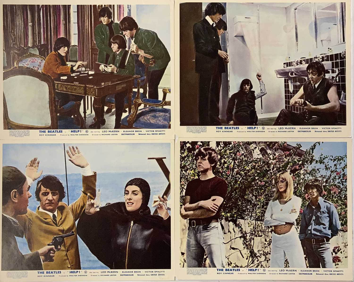 Lot 381 - ORIGINAL THE BEATLES  HELP! FILM LOBBY CARDS