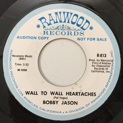 Lot 189 - BOBBY JASON - WALL TO WALL HEARTACHES 7" (US PROMO - RANWOOD R-813)