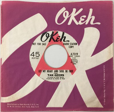 Lot 190 - TAN GEERS - LET MY HEART AND SOUL BE FREE 7" (US PROMO - OKEH 4-7319)