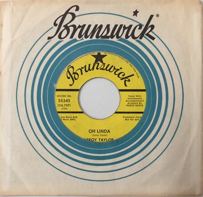 Lot 240 - LEORY TAYLOR - OH LINDA/ NOBODY CAN LOVE YOU 7" (US PROMO - BRUNSWICK - 55345)