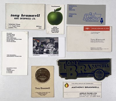 Lot 181 - THE BEATLES - NEMS/APPLE INTEREST - TONY BRAMWELL BUSINESS CARDS / EPHEMERA.