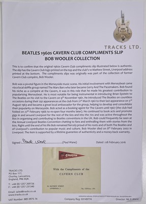 Lot 182 - THE BEATLES - CAVERN CLUB EPHEMERA.