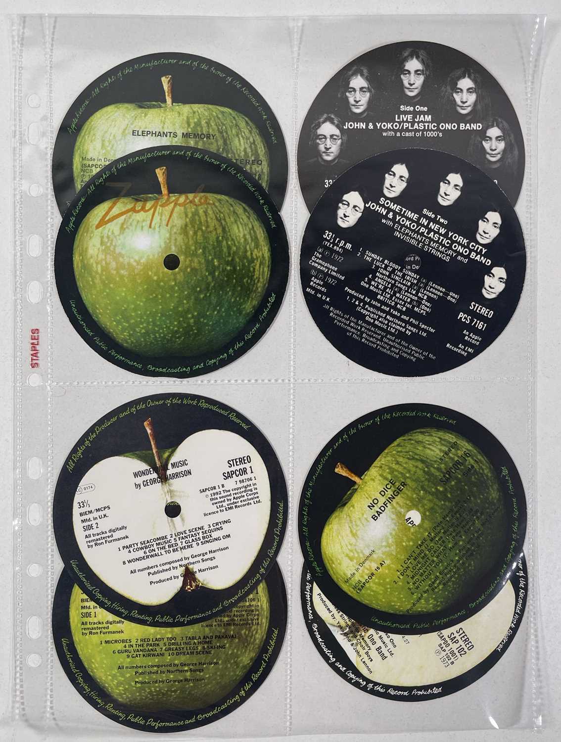 Lot 183 - THE BEATLES - UNUSED APPLE CENTRE LABELS.