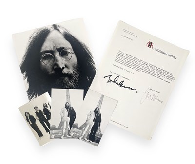 Lot 352 - JOHN LENNON - A SIGNED 1969 CONTRACT - BED IN FOR PEACE.