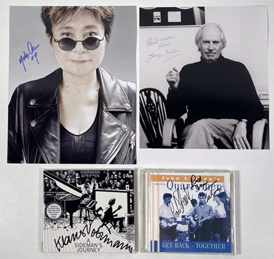 Lot 323 - THE BEATLES - AUTOGRAPHS INC YOKO ONO / KLAUS VOORMANN.