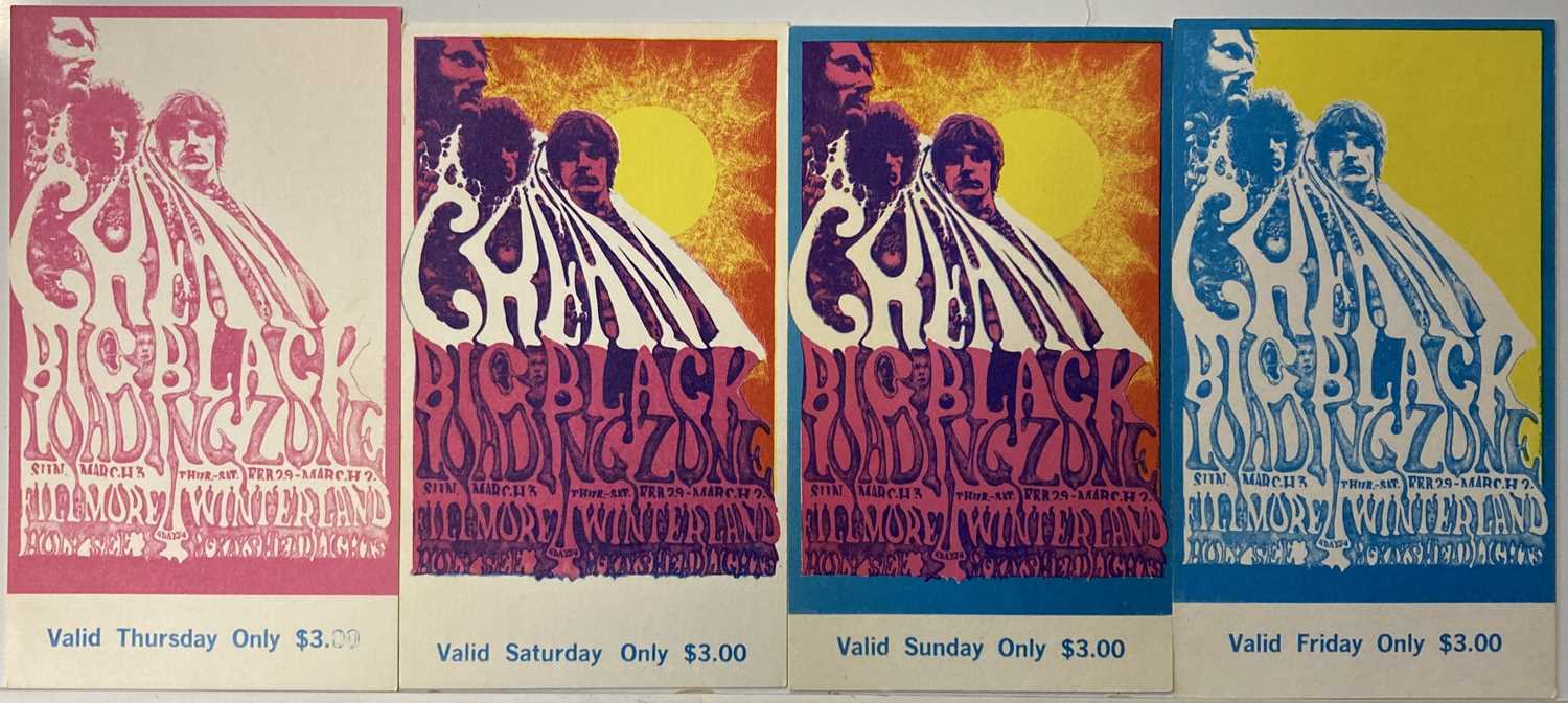 Lot 365 - CREAM FILLMORE 1968 TICKETS AND POSTCARD