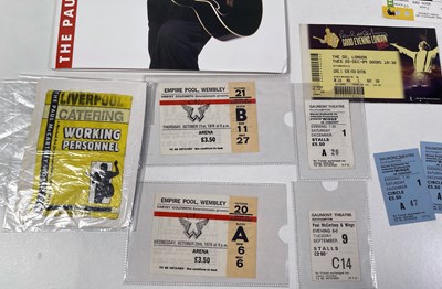 Lot 279 - PAUL MCCARTNEY / WINGS - TICKETS AND STAGE PASSES.