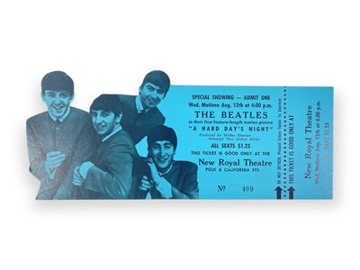 Lot 280 - THE BEATLES - AN UNUSED CINEMA TICKET FOR 'A HARD DAY'S NIGHT'.