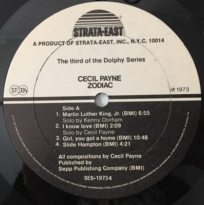 Lot 68 - CECIL PAYNE - ZODIAC LP (US OG - STRATA-EAST - SES-19734)