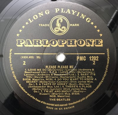 Lot 64 - THE BEATLES - PLEASE PLEASE ME LP (BLACK & GOLD PARLOPHONE - DICK JAMES - PMC 1202)