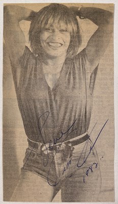 Lot 222 - TINA TURNER SIGNED CUTTING.