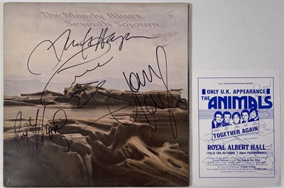 Lot 229 - THE MOODY BLUES / THE ANIMALS SIGNED ITEMS.