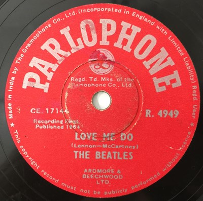 Lot 73 - THE BEATLES - LOVE ME DO - ORIGINAL INDIAN 10" 78RPM RECORDING (PARLOPHONE R 4949)