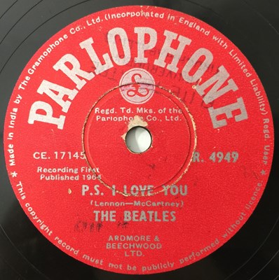 Lot 73 - THE BEATLES - LOVE ME DO - ORIGINAL INDIAN 10" 78RPM RECORDING (PARLOPHONE R 4949)