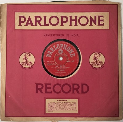 Lot 77 - THE BEATLES - AND I LOVE HER C/W IF I FELL  - ORIGINAL INDIAN 10" 78RPM RECORDING (PARLOPHONE DPE 167)