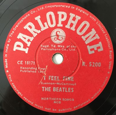 Lot 78 - THE BEATLES - I FEEL FINE - ORIGINAL INDIAN 10" 78RPM RECORDING (PARLOPHONE R 5200).