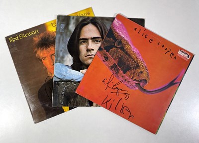 Lot 238 - ALICE COOPER / ROD STEAWART / JAMES TAYLOR SIGNED LPS.